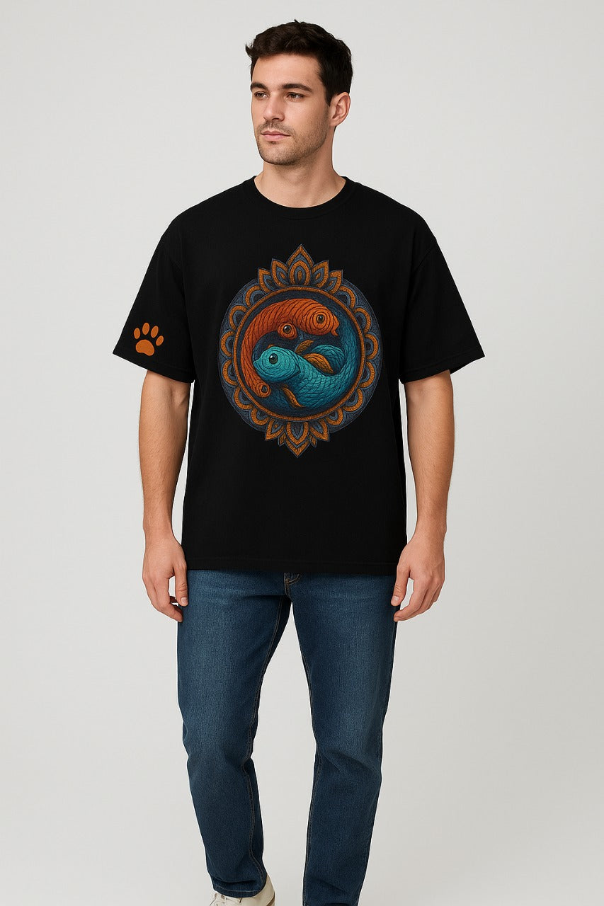 Black Aqua Balance Oversized T-Shirt