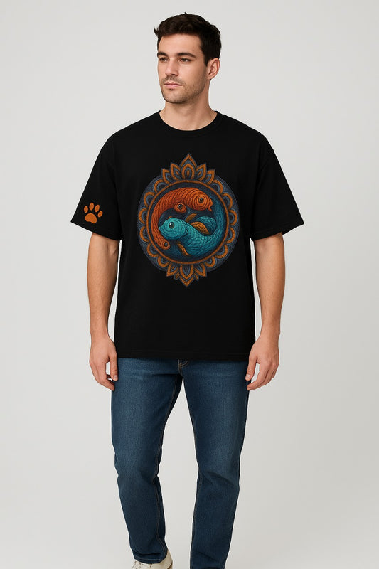Black Aqua Balance Oversized T-Shirt