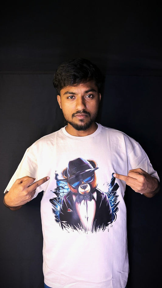 Oversized Graphic T-Shirt – Mafia Bear Edition