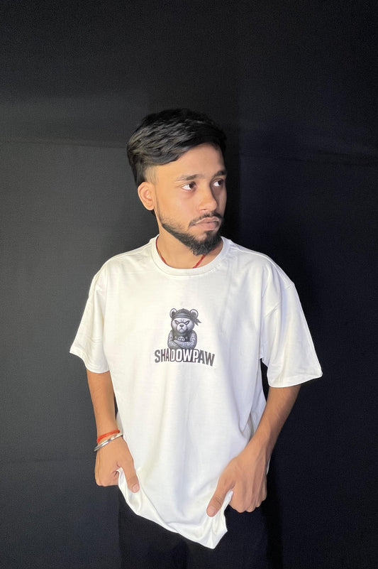 White Savage Bear Oversized T-Shirt – Streetwear Edition
