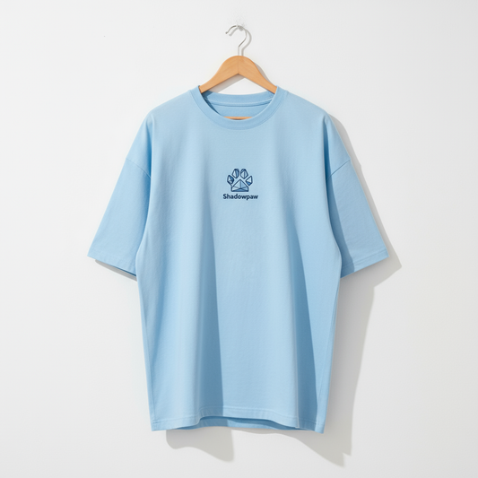 Shadowpaw Pastel Blue Oversized Minimalist Tee